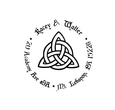 Celtic Triquetra Knot with Circle return address custom Rubber Stamp