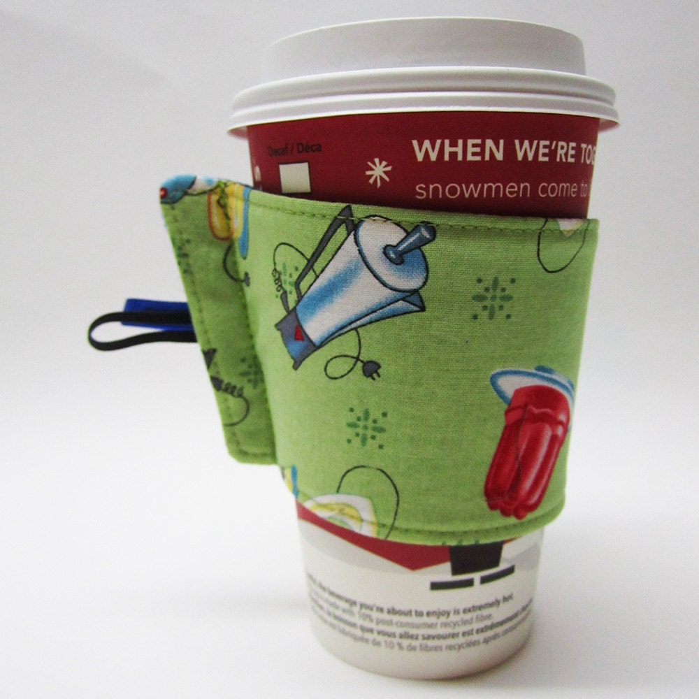 2 for 1 .. recycled cup sleeve .. choose your fabric