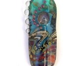 Flow - Handmade Lampwork Focal Bead made with Multicolor Reactive Glass, by Sarah Hornik
