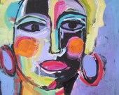 Hoop Earrings....Original painting by Michelle Daisley Moffitt