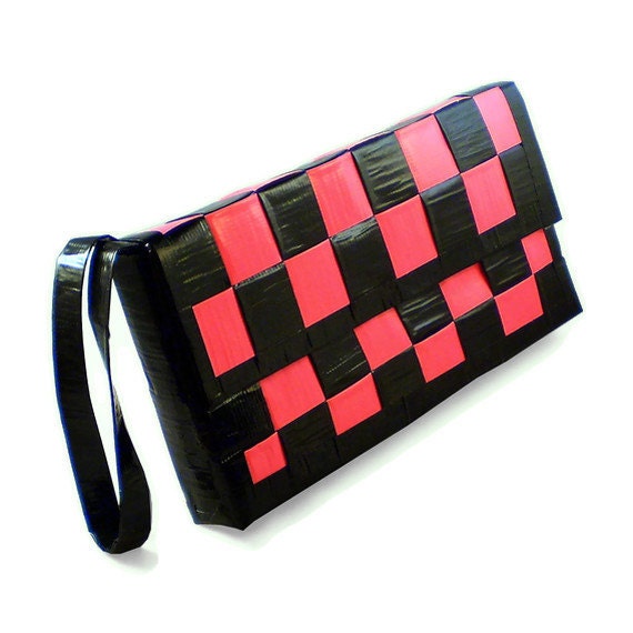 Duct Tape Clutch - Pink & Black