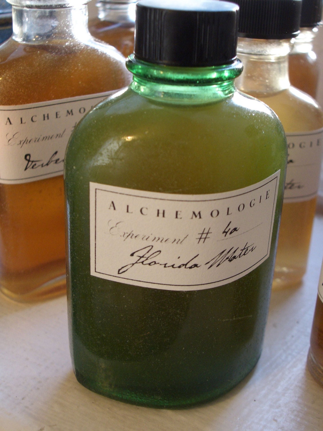 Florida Water, a Cologne Experiment in a Vintage Green Glass Bottle