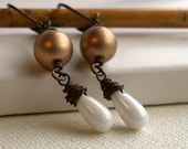 Masquerade Drops. Brass Earrings. Dangle. GIFTS FOR HER.  Jewelry.