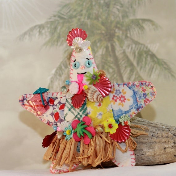 Sea Side Sally - Star Fish Quilty Critter - Hula Beach Party Girl