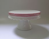 Scallop Edge Ceramic Cake Stand for Wedding, Birthday, Shower, Entertaining