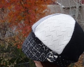 Jax Hats Black and white and grey with dot band and plaid brim