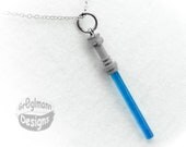 Blue Star Wars Light Saber Necklace :) made with LEGO bricks