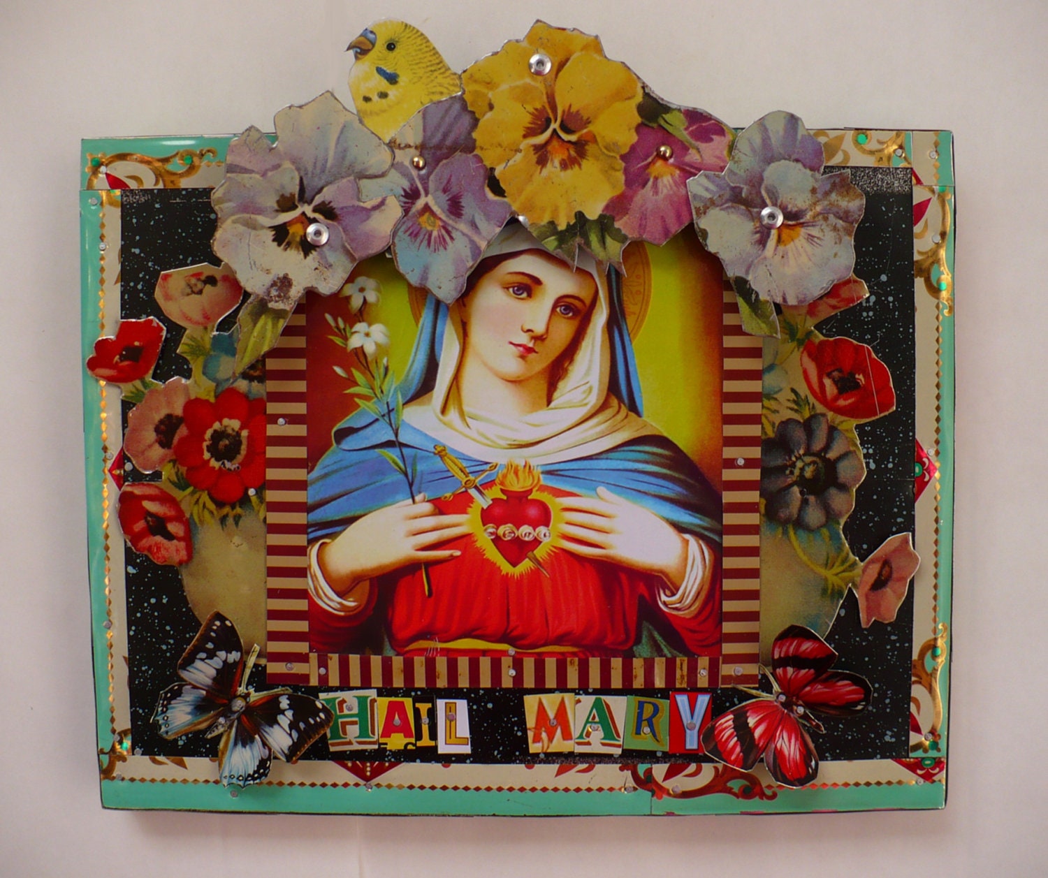 Recycled Tin Art/ Hail Mary