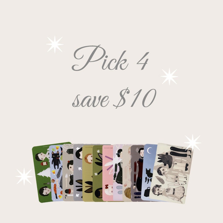 Articulated paper doll sets - Pick Four and SAVE 10