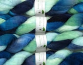 SALE - Handpainted Roving - 2 oz. Bluefaced Leicester Wool in Aquamarine by Blarney Yarn