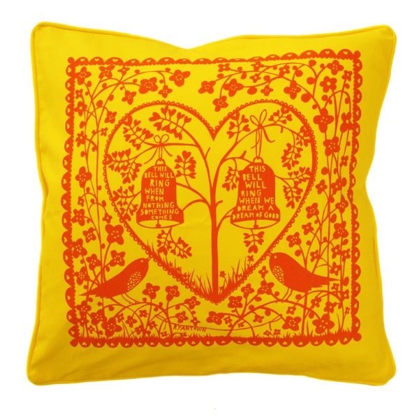 This Bell Cushion Cover  (Red/ Yellow)