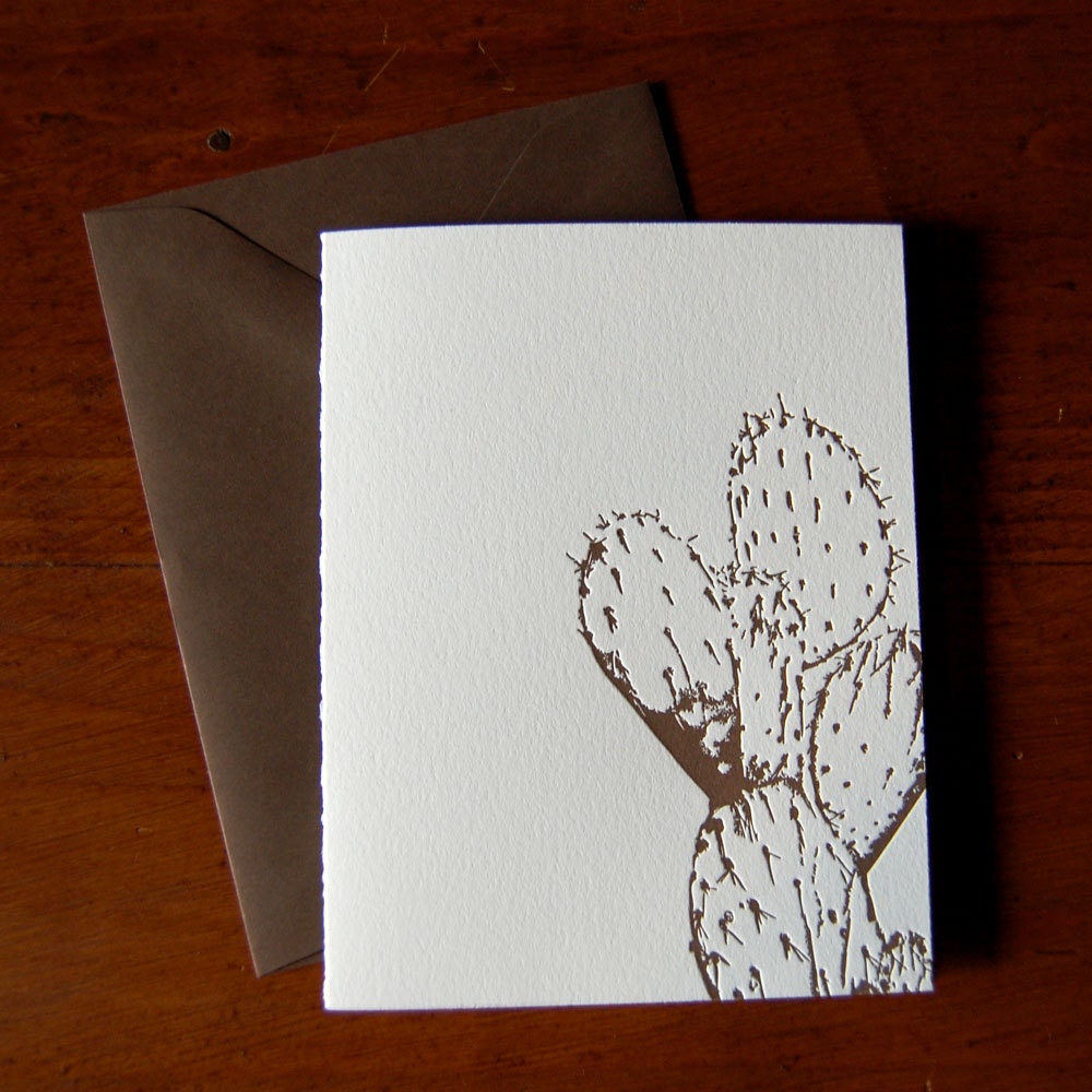 Cactus letterpress card (Texas Hill Country)