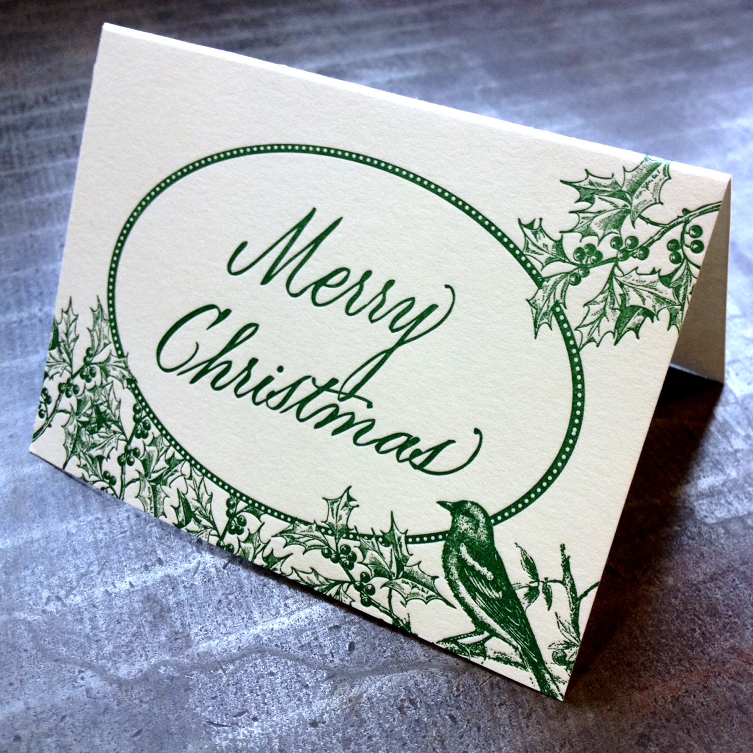 Merry Christmas, letterpress, SET of 6