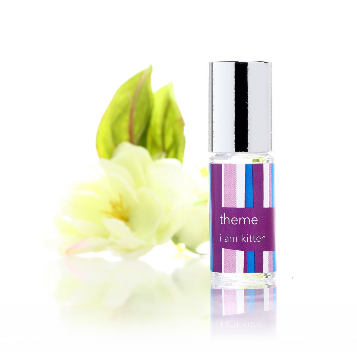 I AM KITTEN  tm perfume oil oil roll on. Rose violet floral. Gift under 25. Natural perfume oil base   Gift