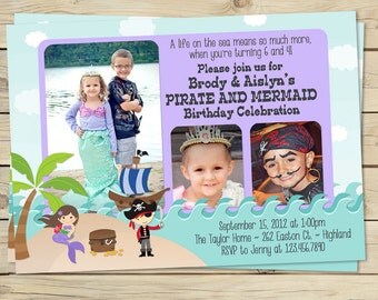Joint Birthday Party Invitations on Joint   Twin Birthday Party Photo Invitation By Lilsproutgreetings