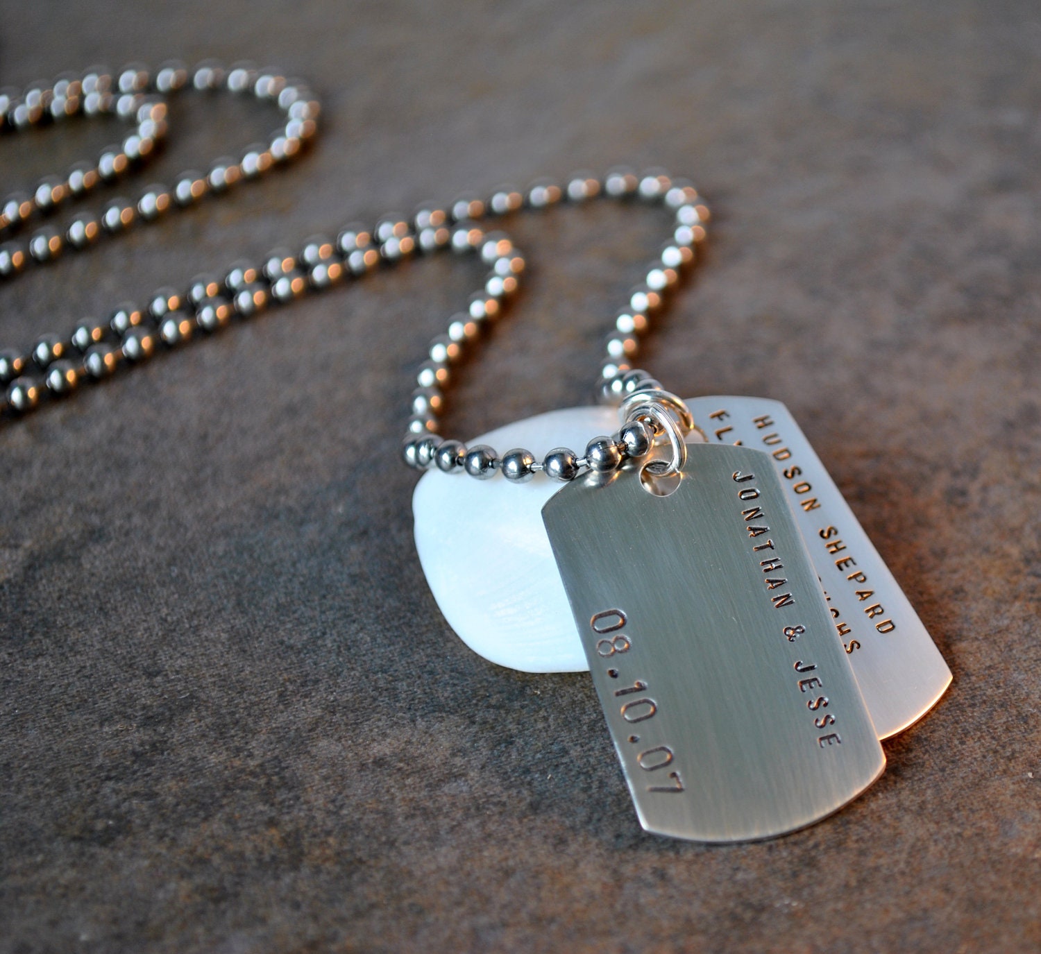 hunter necklace II - men's double dog tag necklace