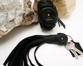The Autumn Rose Deerskin Leather Key Chain - Choice of Color Leather and Hardware - Part of The Rosa Collecton of Leather Accessories