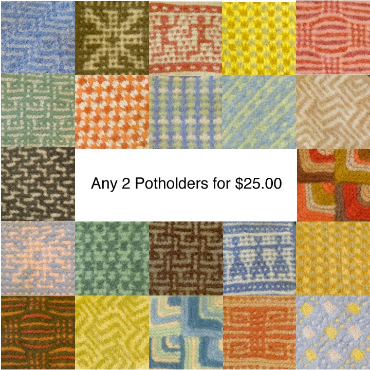 Any Two Hand Knit Felted Wool Pot Holders