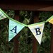 Boy's Fabric Flag Bunting Decoration, Designer's Choice Blue and Green Flag Banner, Photo Prop, Party Decoration. 7 Medium Sized Flags.