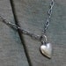 Vintage Silver Puffy Heart Charm Necklace Oblong Cable Chain . just say it