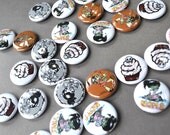 Zombie Princess 1" Pinback Button Set of 4