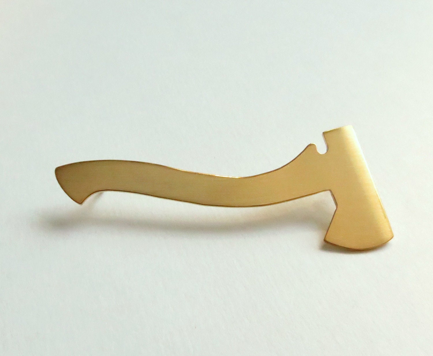 Silhouette Axe Brooch, 18K Gold