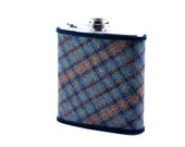 Green Plaid...Vintage Suiting Covered Flask..6oz