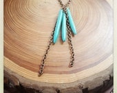 turquoise necklace 3 spikes