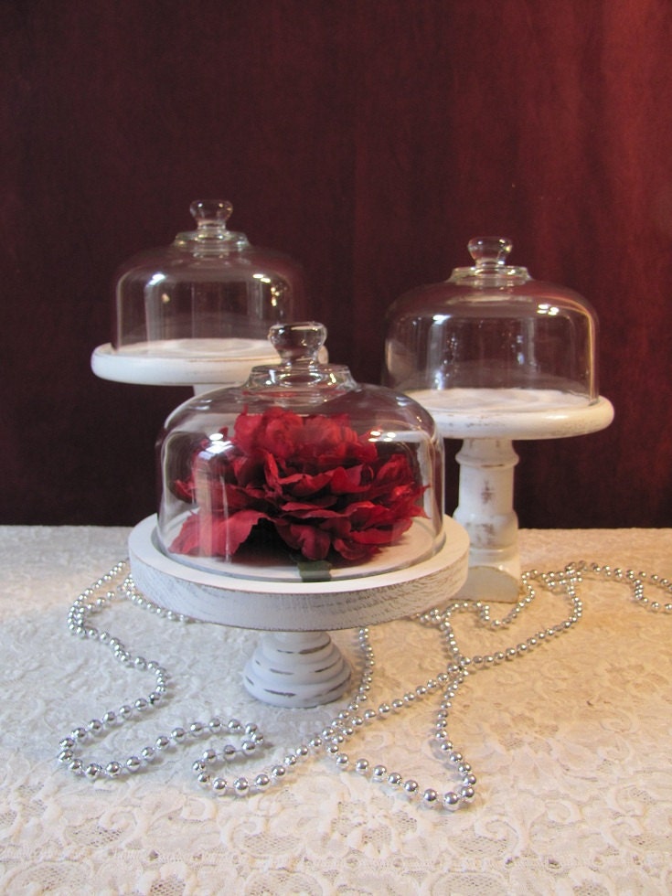 Shabby Chic Barn Wedding Coastal Cottage White Wedding Cloche Trio