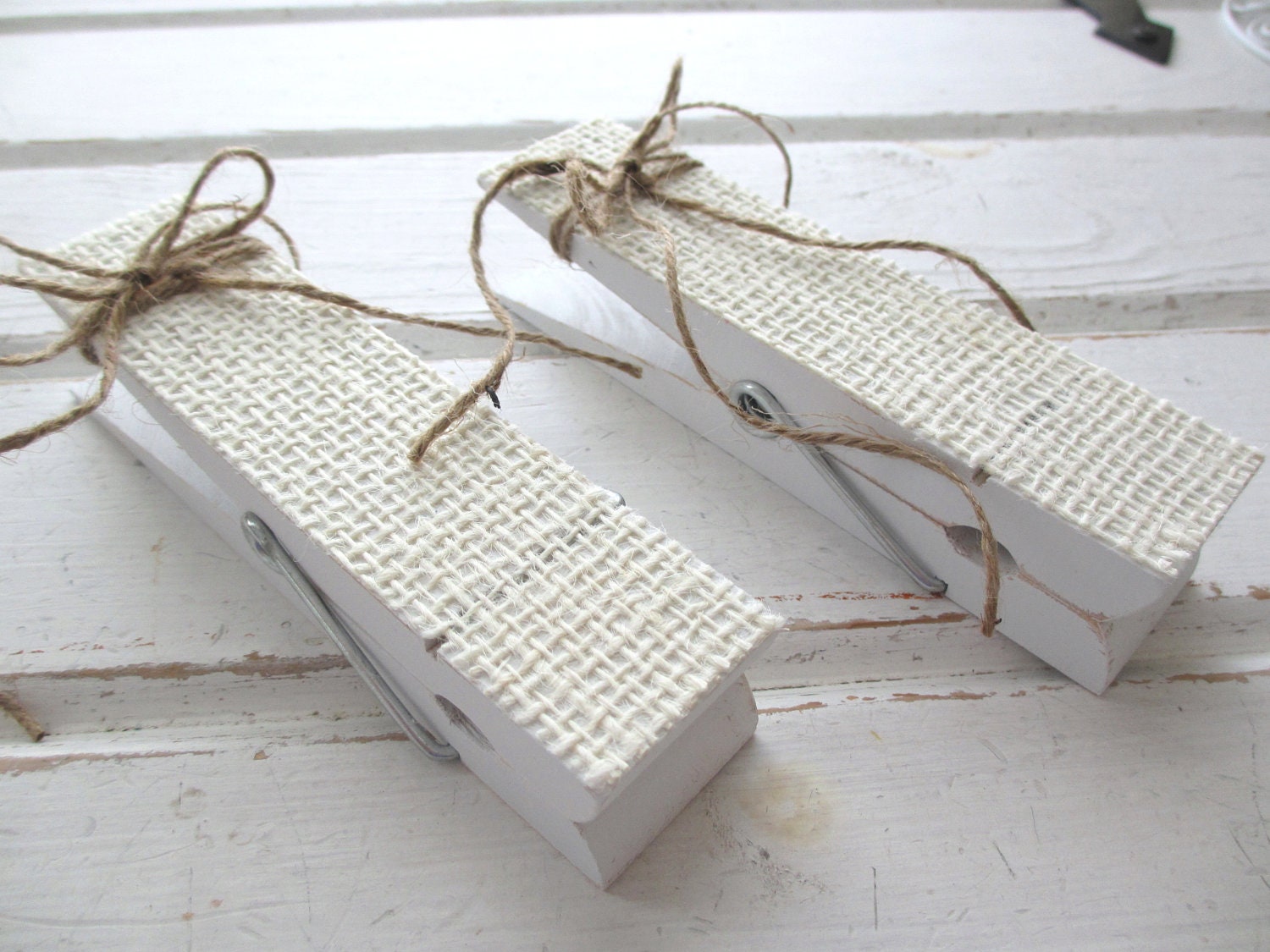 Kids Art Wall Clips - Burlap 6 Inch Clothespins