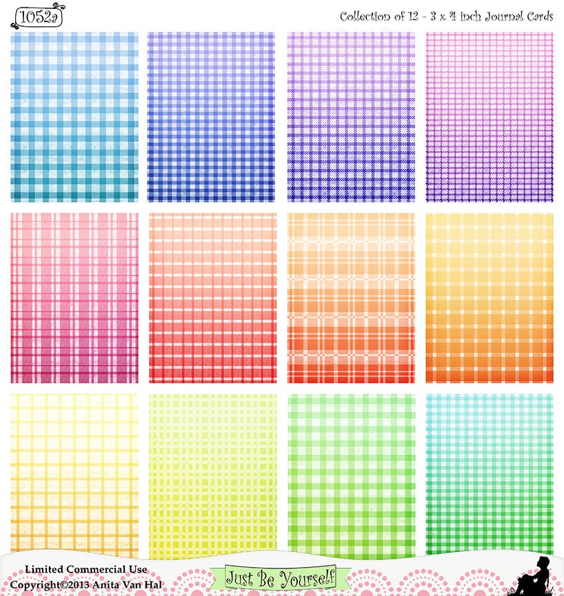 Aquamarine-Colored Printable Journal Cards Set of 12 - 3 x 4 inch (JPEG & PDF) (1052a)