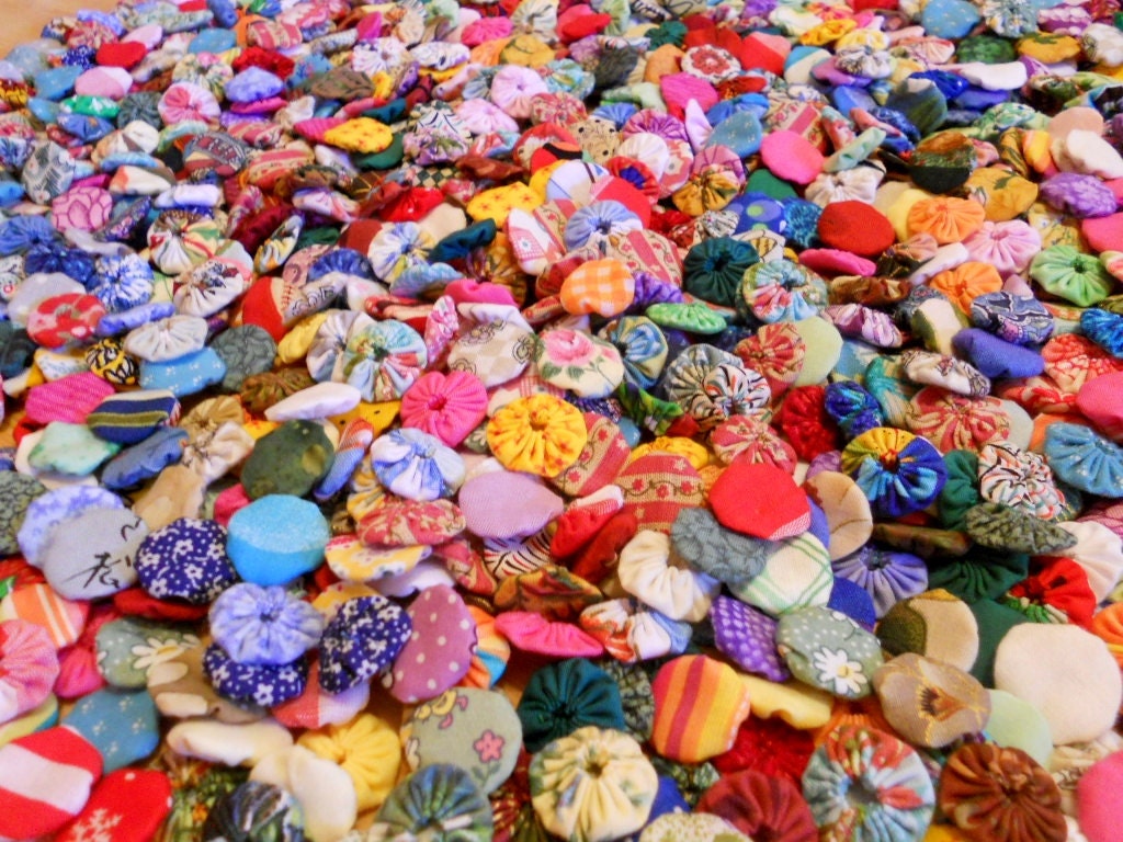 Wedding Flowers Fabric Flowers YoYo Appliques Rainbow Birthday Party Rosettes Bead Hair Clip Shower Bow Scrapbook Wholesale Handmade 1/2 Off