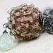 oOo SALE oOo - 60% off - Glass Lampwork Prehnite Oxidized Silver Wire Wrapped Necklace - The Chocolate Mint Snowcone
