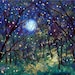 Fireflies under springtime moon premium print 8x10 Vadal