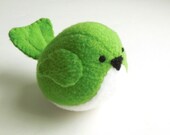 Kids Kelly Green Bird Stuffed Animal Childrens Handmade Plush Toy - bubbletime