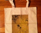 angel dog tote, fine art pet portrait