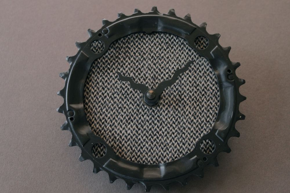 bicycle clock - wool herringbone