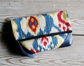 Ikat Leather Fold-over Clutch