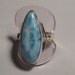 Larimar Ring ... Sterling Silver and 14 kt Gold ... size 7 to size 8 ........... e350