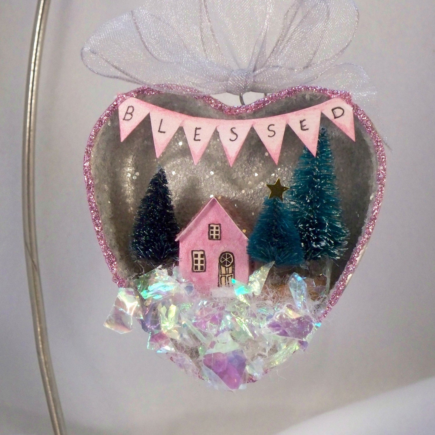 Blessed Heart Shaped Diorama Ornament