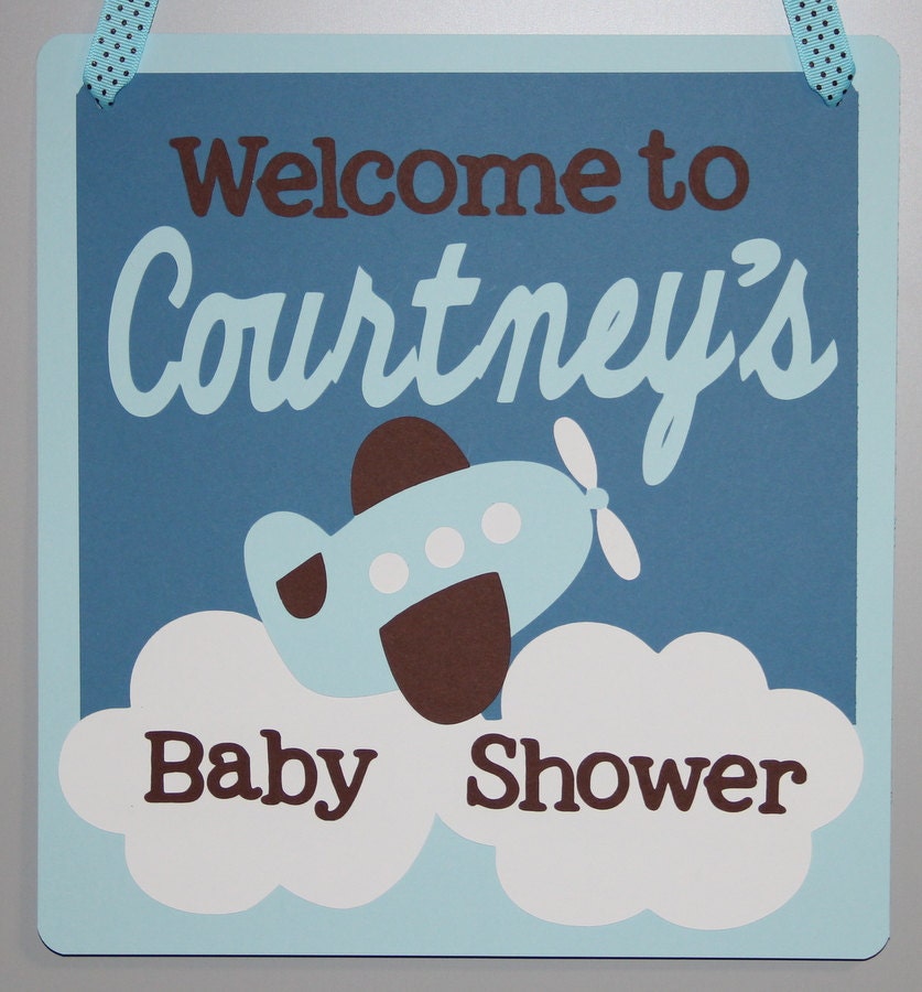 Airplane Baby Shower CUSTOM Door Sign