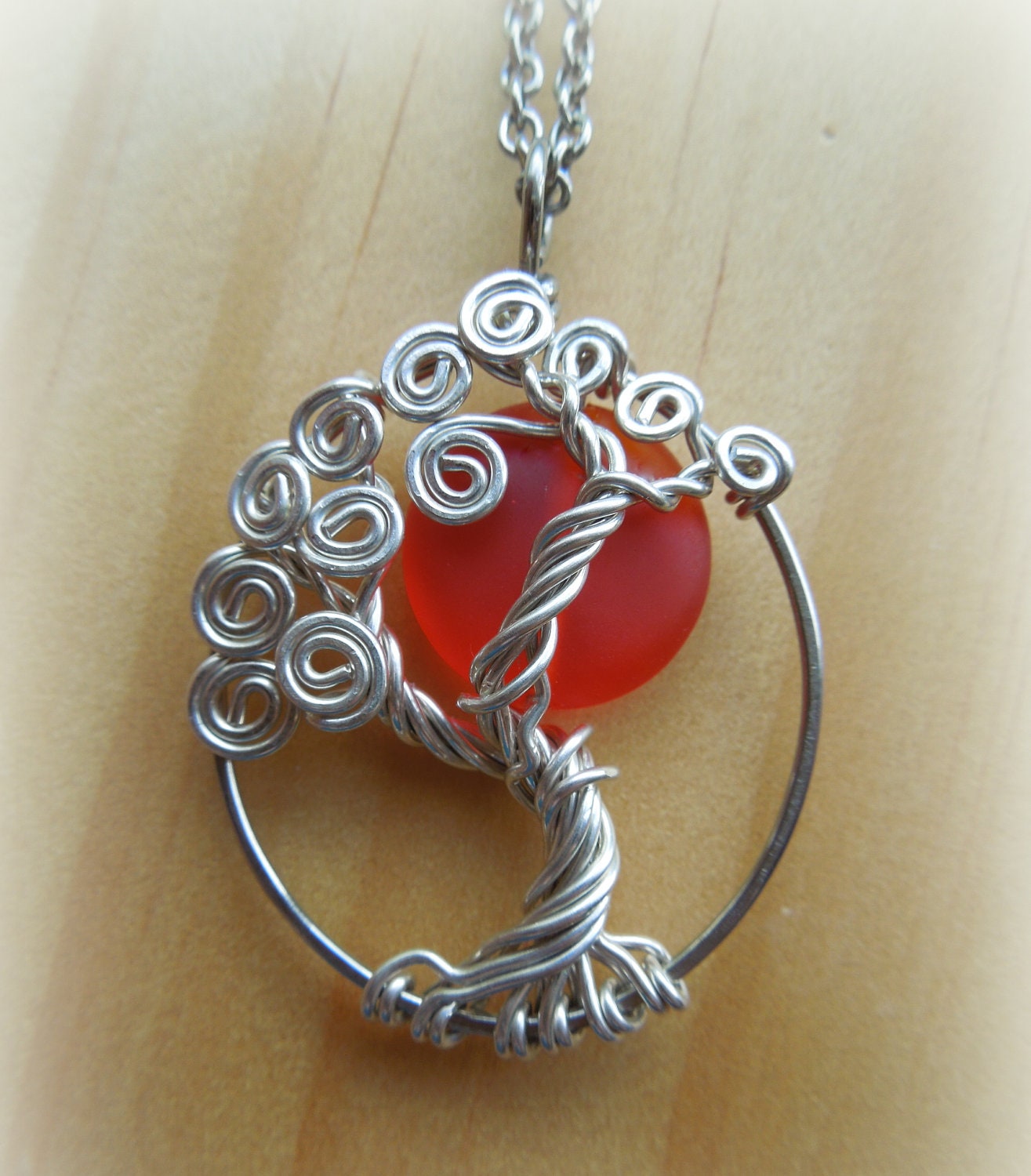 Sunset Tree of Life Necklace-sterling silver-Sun in a tree necklace