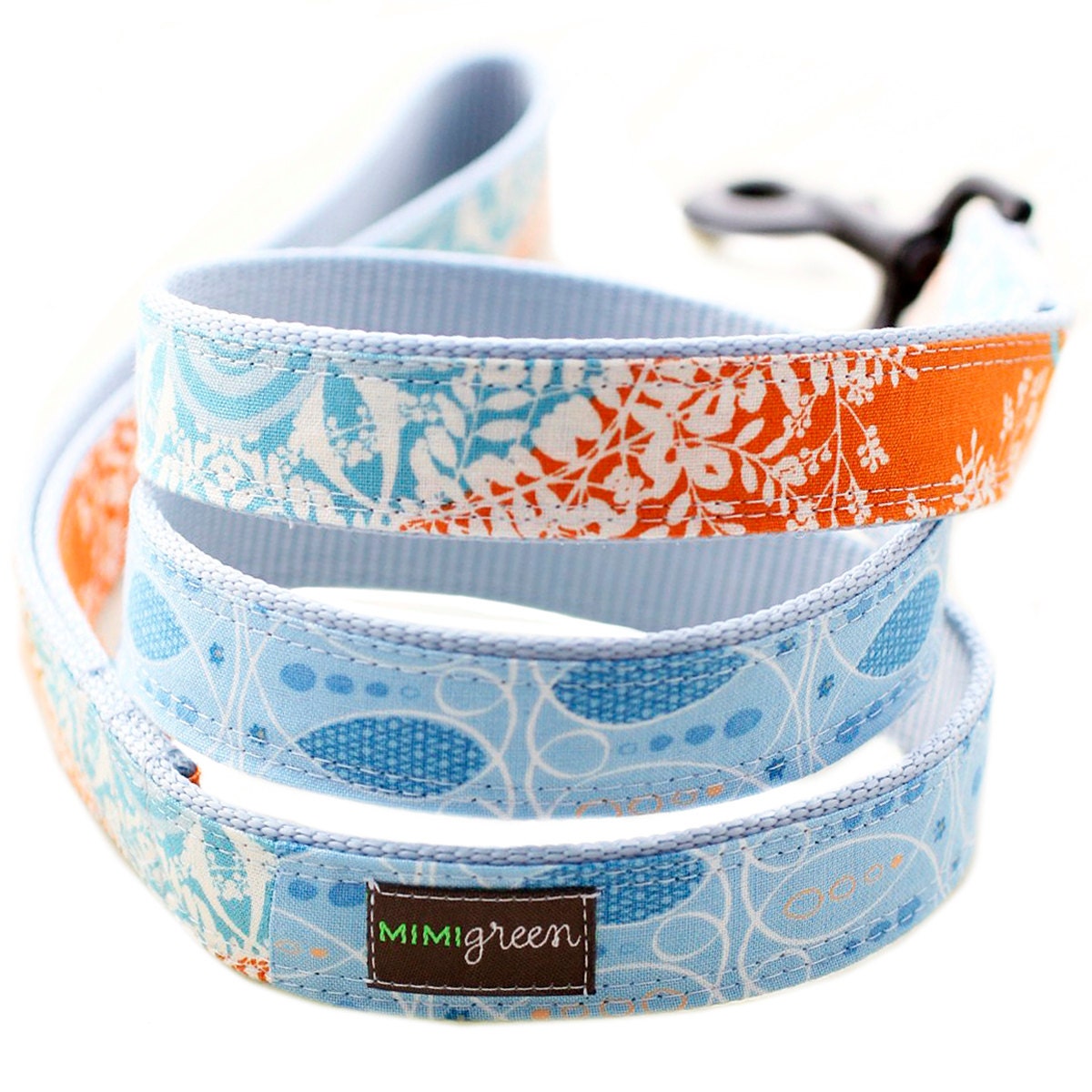 Fabric Webbing Dog Leash to match your collar - 4' or 5' - 16 styles to choose from