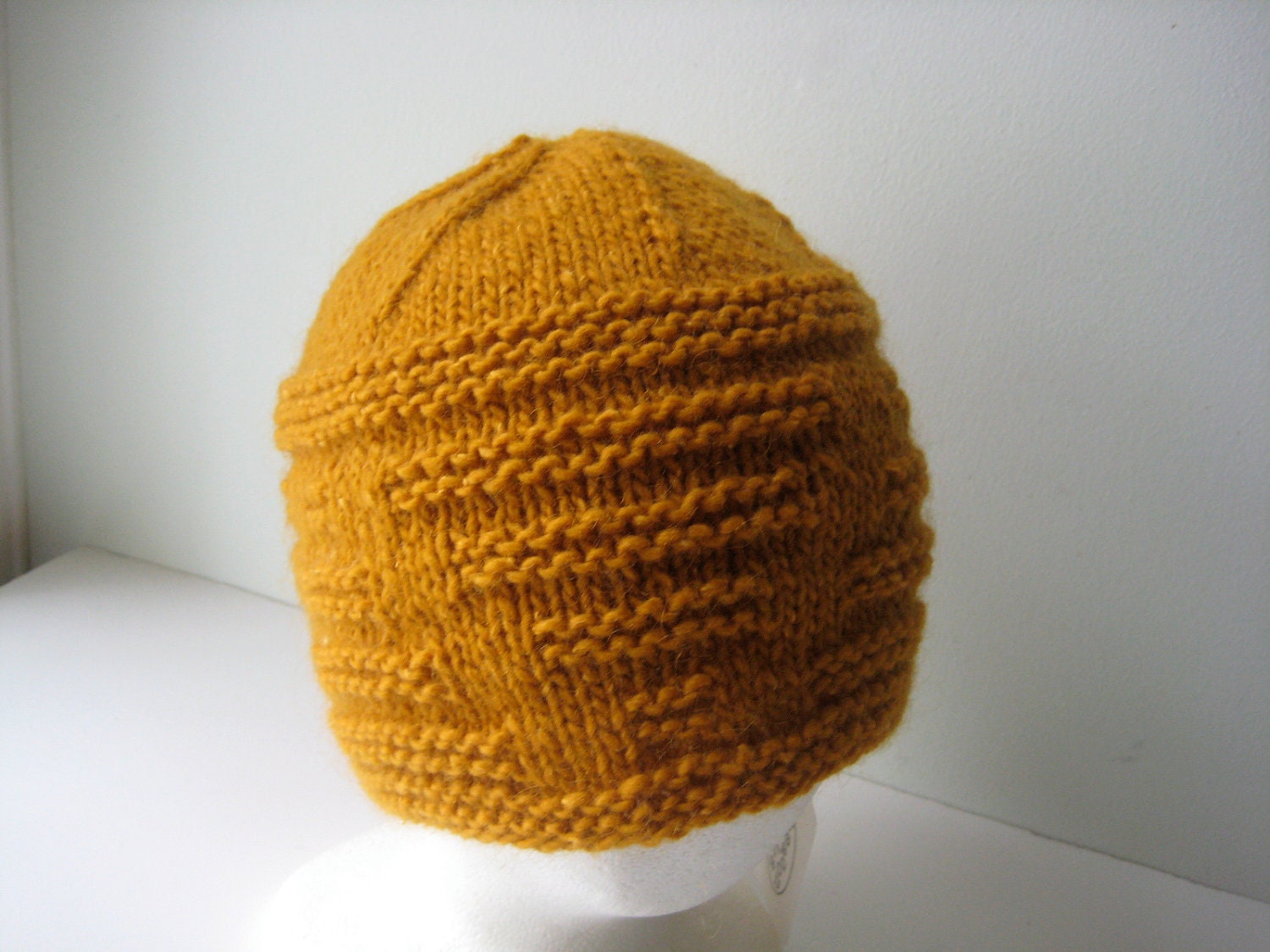 golden hand knit wool hat - beaconknits