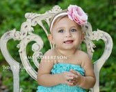 Baby Flower Headband / Baby Girl Headband / Newborn Headband /  Anna Belle Blush Ruffle Flower Pink Headband