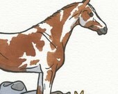 Horse print, western art, AMERICAN PAINT horse