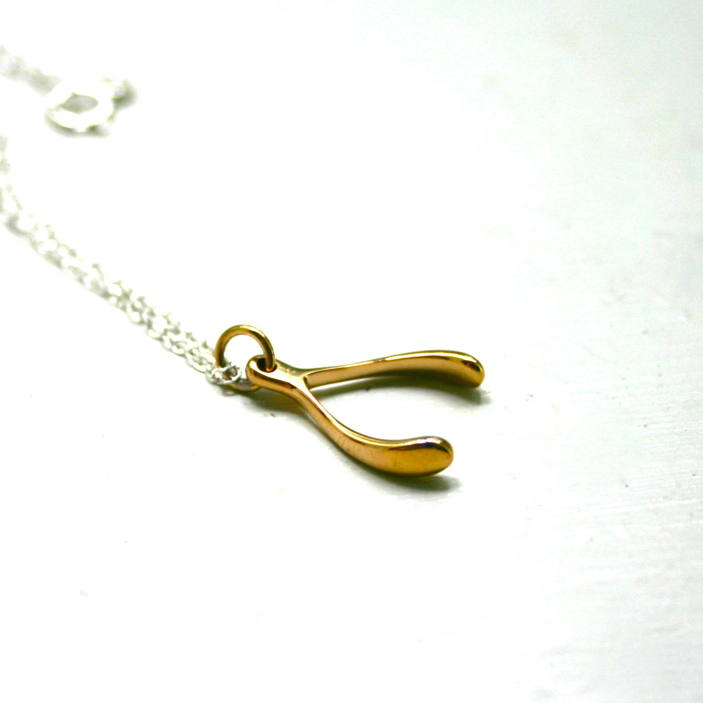 Wishbone necklace - charm jewelry