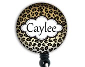 Badge Holder - Personalized Name - Cheetah / Leopard