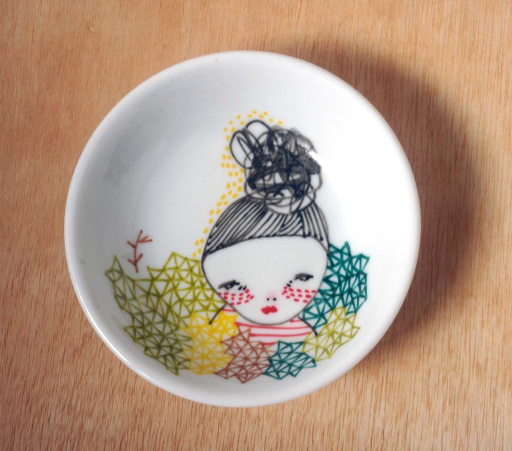 hand drawn plate/small bowl