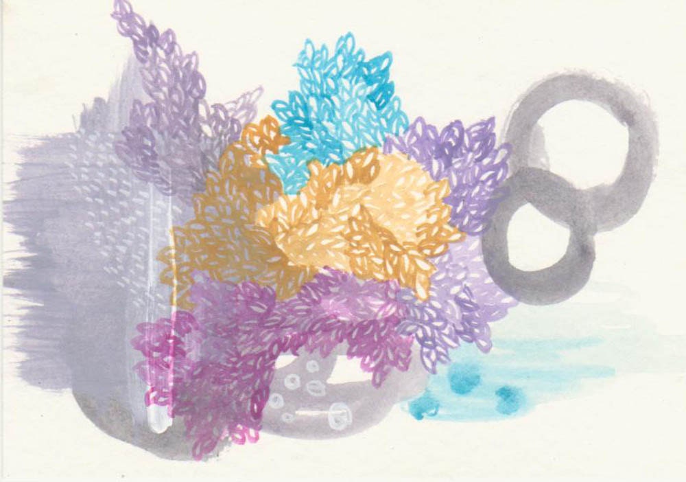 abstract painting on paper- once